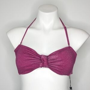 NWT BCBGeneration Berry pink purple shimmer bikini top S